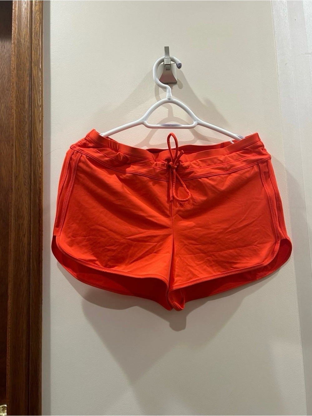 Athleta Women's Bright Orange Athletic Drawstring Shorts, like new, size M